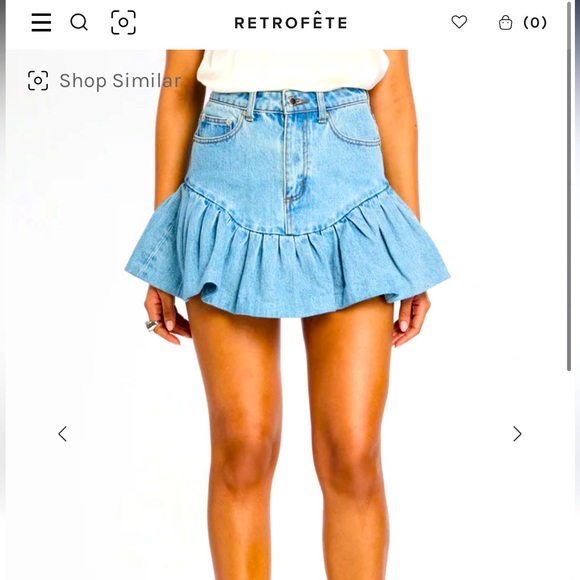 Retrofete denium skirt with ruffles